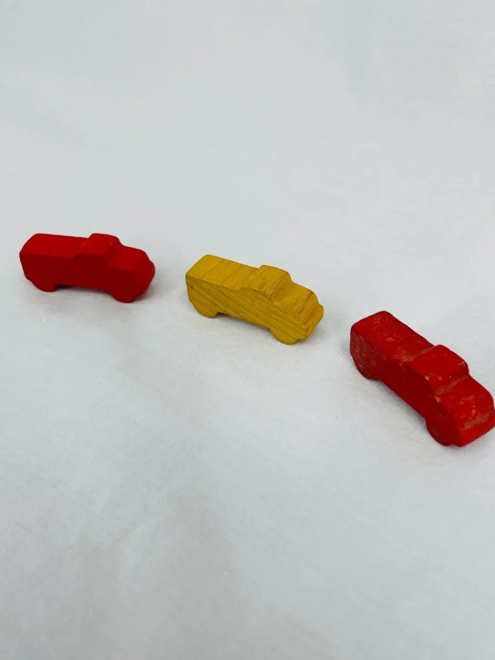 Small Handmade Meeple Wooden Vehicles Bundle (Two Cars and 3 Trucks)